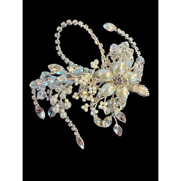 Ivory/Crystal/Pearl Wire Hair Clip main image 2